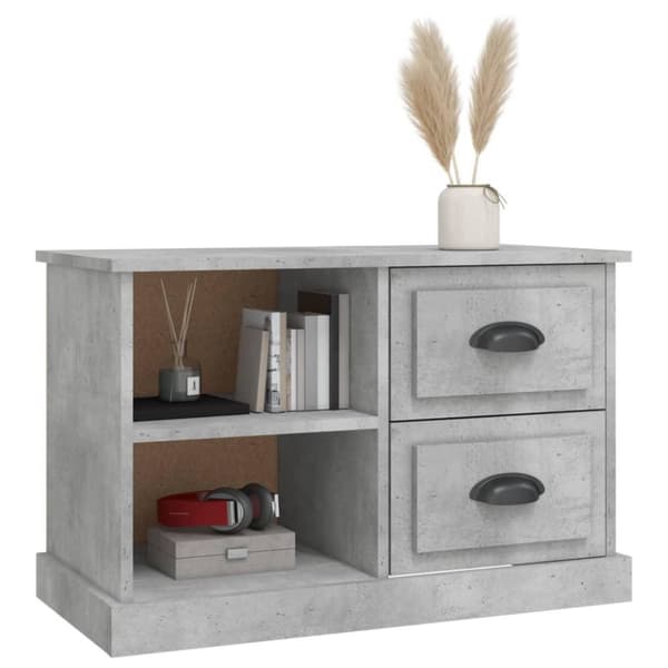 vidaXL TV-taso betoninharmaa 73x35,5x47,5 cm tekninen puu