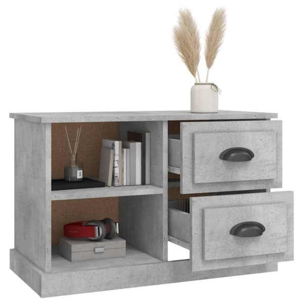 vidaXL TV-taso betoninharmaa 73x35,5x47,5 cm tekninen puu