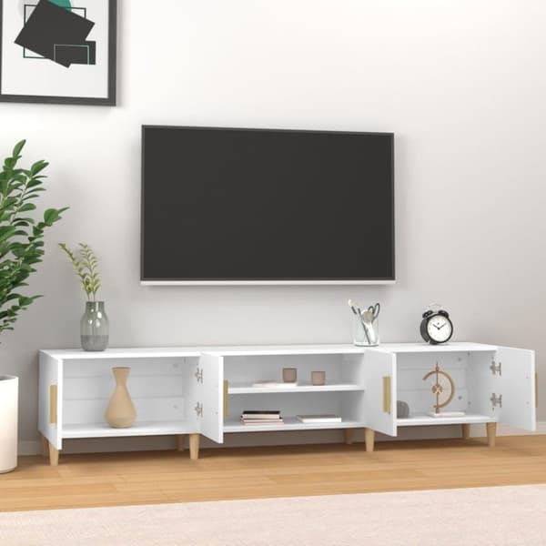 vidaXL TV-benk hvit 180x31,5x40 cm konstruert tre