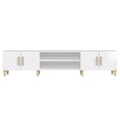 Miniatyrbilde 6 av 10: vidaXL TV-benk høyglans hvit 180x31,5x40 cm konstruert tre