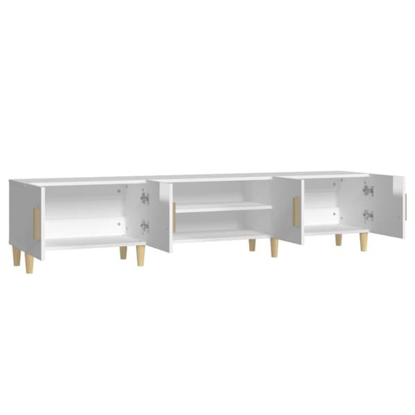 vidaXL TV-benk høyglans hvit 180x31,5x40 cm konstruert tre