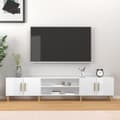 Miniatyrbilde 2 av 10: vidaXL TV-benk høyglans hvit 180x31,5x40 cm konstruert tre