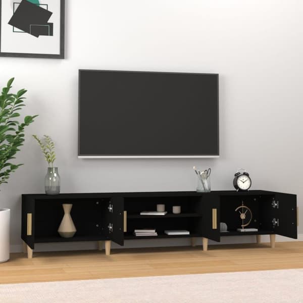 vidaXL TV-skåp svart 180x31,5x40 cm konstruerat trä