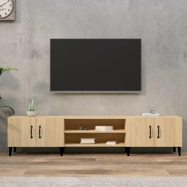 vidaXL TV-benk sonoma eik 180x31,5x40 cm konstruert tre