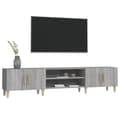 Miniatyrbilde 4 av 10: vidaXL TV-benk grå sonoma 180x31,5x40 cm konstruert tre