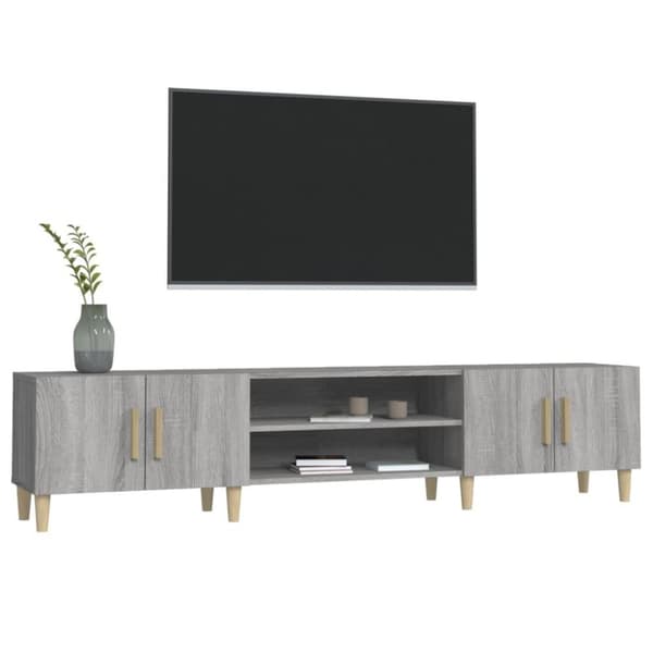 vidaXL TV-benk grå sonoma 180x31,5x40 cm konstruert tre