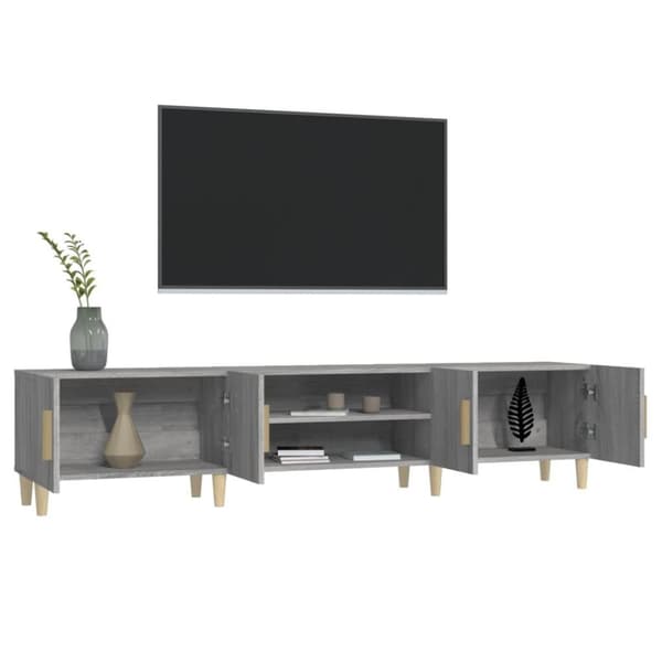 vidaXL TV-benk grå sonoma 180x31,5x40 cm konstruert tre