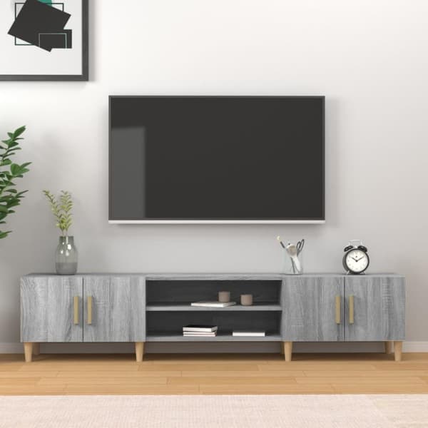 vidaXL TV-benk grå sonoma 180x31,5x40 cm konstruert tre