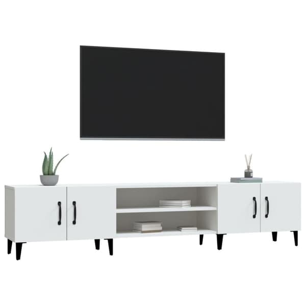 vidaXL TV-benk hvit 180x31,5x40 cm konstruert tre