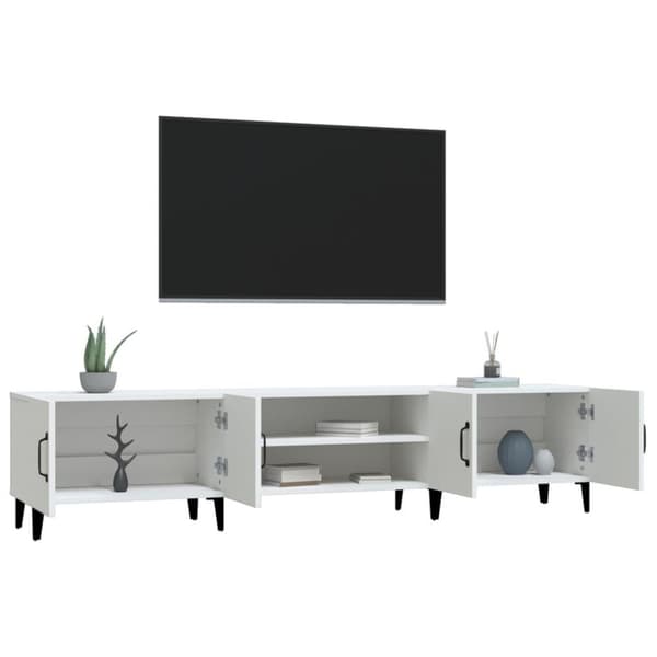 vidaXL TV-benk hvit 180x31,5x40 cm konstruert tre