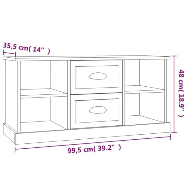 vidaXL TV-benk hvit 99,5x35,5x48 cm konstruert tre
