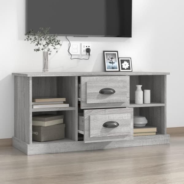 vidaXL TV-benk grå sonoma 99,5x35,5x48 cm konstruert tre