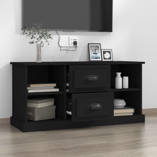 vidaXL Tv-bänk svart 99,5x35,5x48 cm konstruerat trä