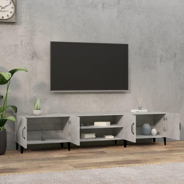 vidaXL tv-bord 180x31,5x40 cm konstrueret træ betongrå