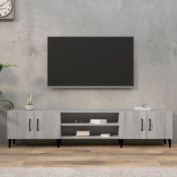 vidaXL TV-taso harmaa Sonoma 180x31,5x40 cm tekninen puu