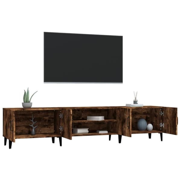 vidaXL tv-bord 180x31,5x40 cm konstrueret træ røget egetræsfarve