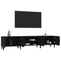 Miniatyrbillede 5 af 10: vidaXL tv-bord 180x31,5x40 cm konstrueret træ sort