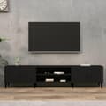 Miniatyrbillede 2 af 10: vidaXL tv-bord 180x31,5x40 cm konstrueret træ sort
