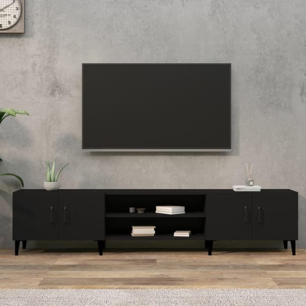 vidaXL tv-bord 180x31,5x40 cm konstrueret træ sort