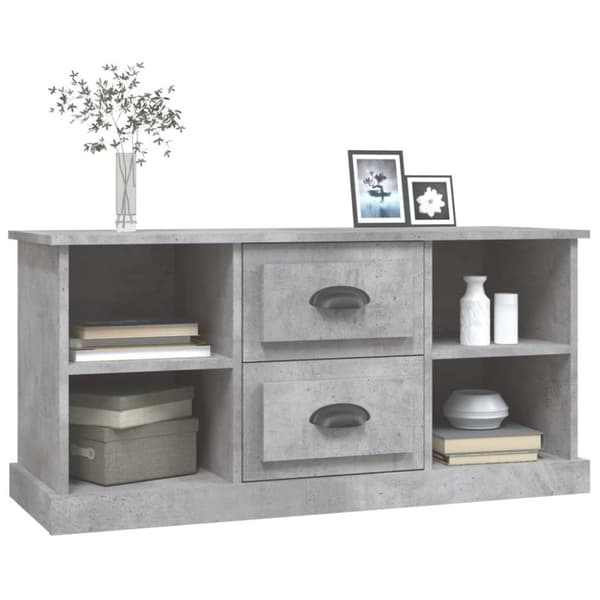 vidaXL tv-bord 99,5x35,5x48 cm konstrueret træ betongrå