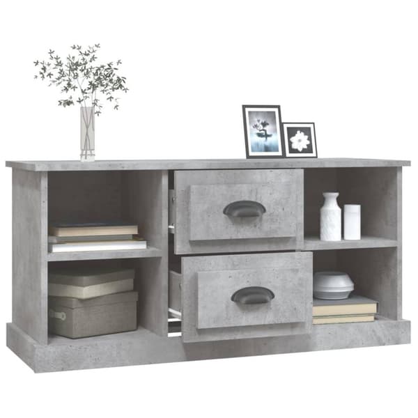 vidaXL tv-bord 99,5x35,5x48 cm konstrueret træ betongrå