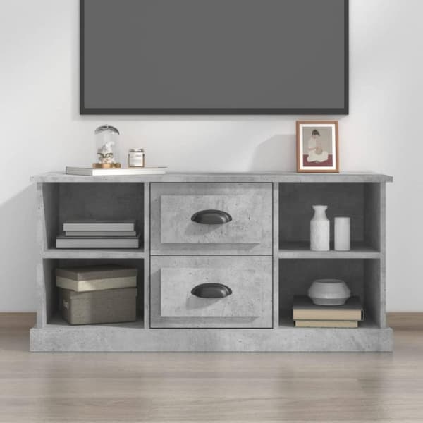 vidaXL tv-bord 99,5x35,5x48 cm konstrueret træ betongrå