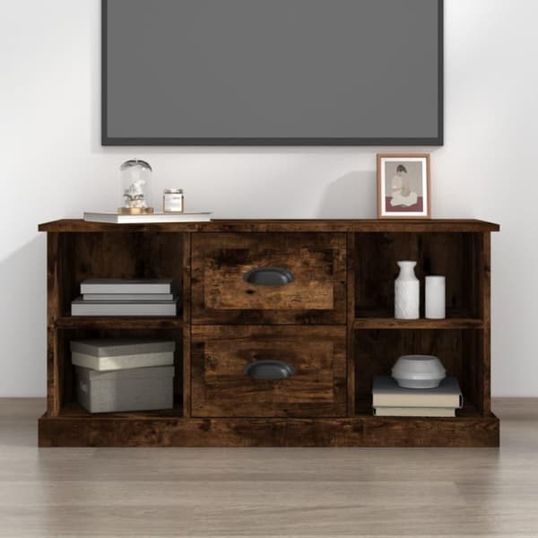 vidaXL tv-bord 99,5x35,5x48 cm konstrueret træ røget egetræsfarve