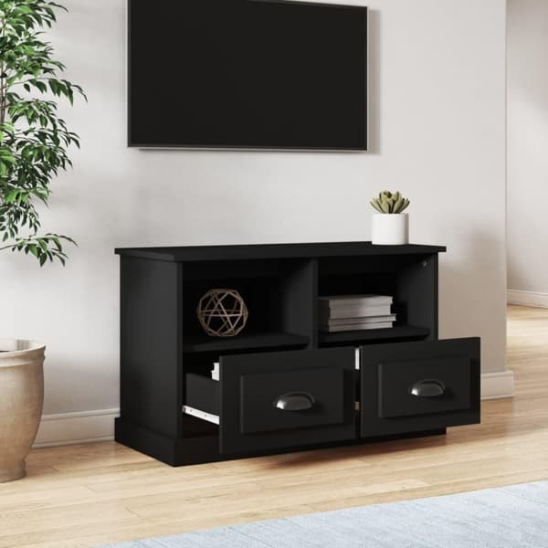 vidaXL TV-taso musta 80x35x50 cm tekninen puu