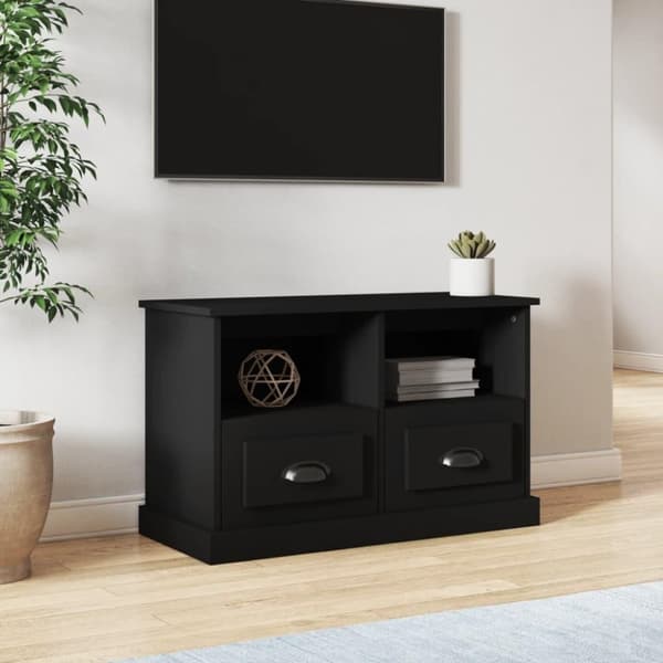 vidaXL TV-taso musta 80x35x50 cm tekninen puu