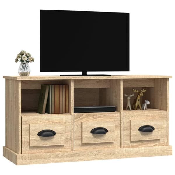 vidaXL tv-bord 100x35x50 cm konstrueret træ sonoma-eg
