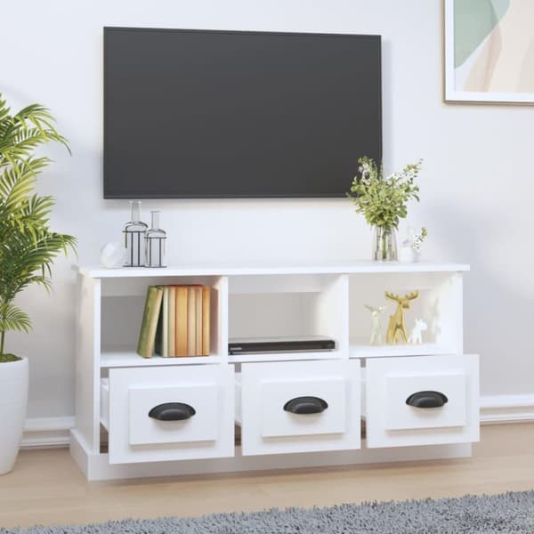 vidaXL TV-taso valkoinen 100x35x50 cm tekninen puu