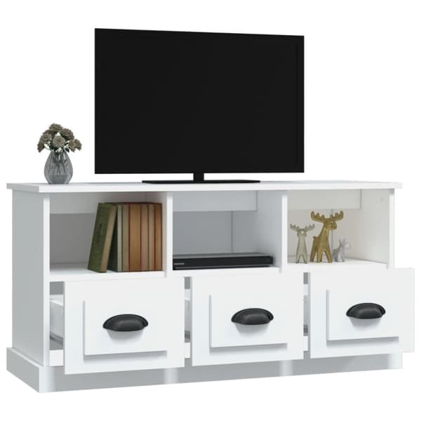 vidaXL TV-taso valkoinen 100x35x50 cm tekninen puu