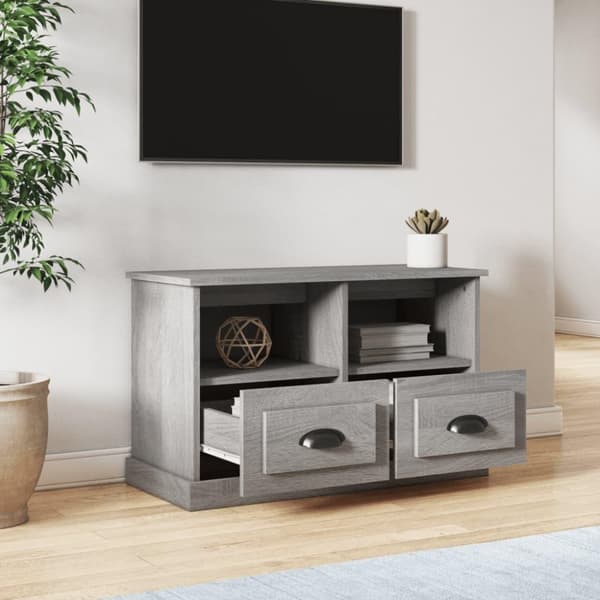 vidaXL tv-bord 80x35x50 cm konstrueret træ grå sonoma-eg
