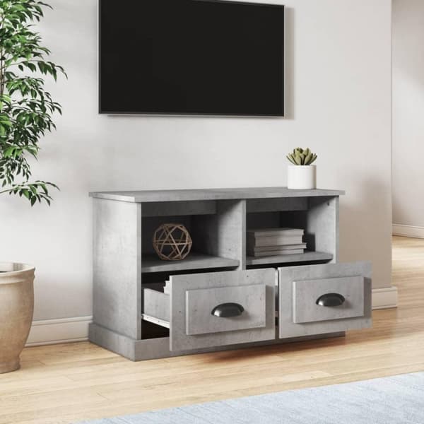 vidaXL TV-benk betonggrå 80x35x50 cm konstruert tre