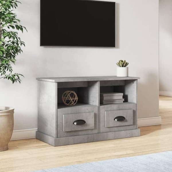 vidaXL TV-benk betonggrå 80x35x50 cm konstruert tre