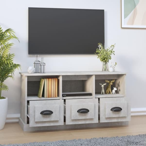vidaXL TV-benk betonggrå 100x35x50 cm konstruert tre
