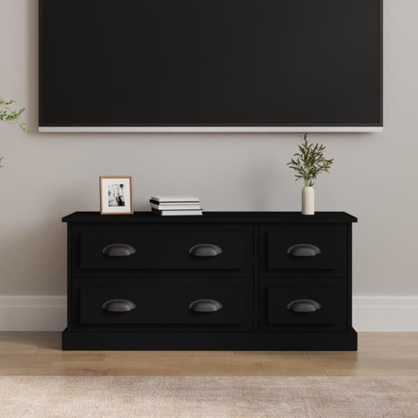 vidaXL tv-bord 100x35,5x45 cm konstrueret træ sort