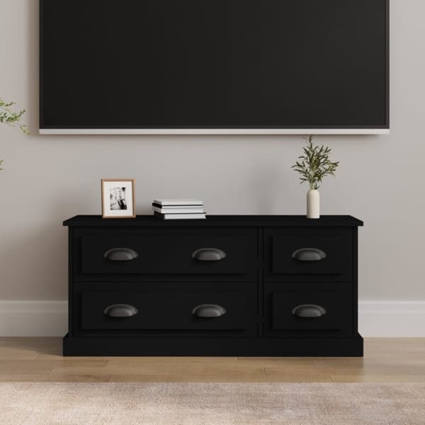 vidaXL tv-bord 100x35,5x45 cm konstrueret træ sort