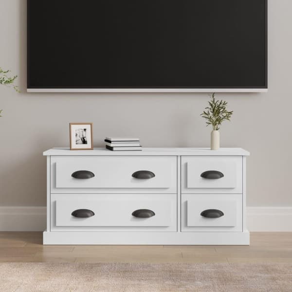 vidaXL TV-taso valkoinen 100x35,5x45 cm tekninen puu