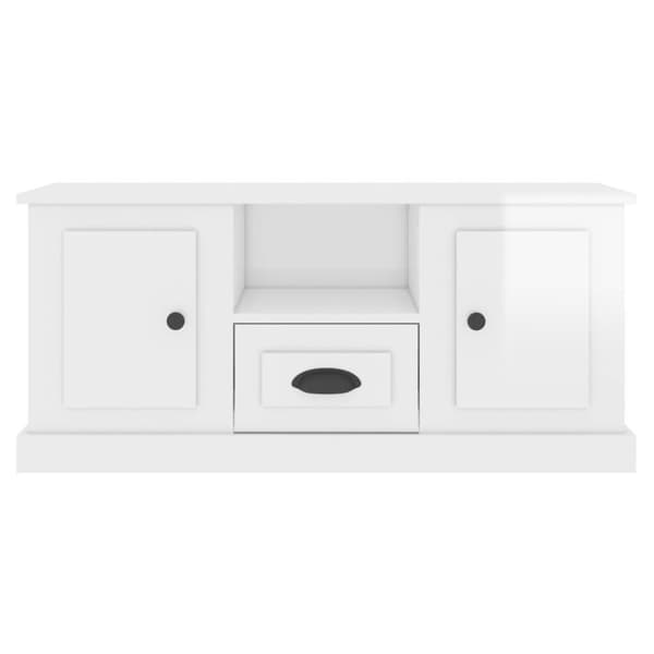 vidaXL tv-bord 100x35,5x45 cm konstrueret træ hvid højglans