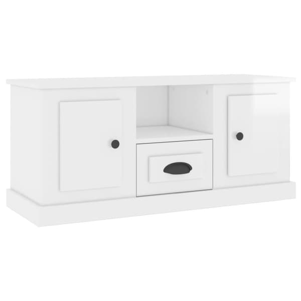 vidaXL tv-bord 100x35,5x45 cm konstrueret træ hvid højglans