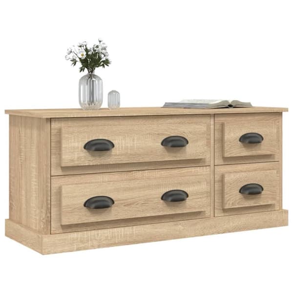 vidaXL tv-bord 100x35,5x45 cm konstrueret træ sonoma-eg