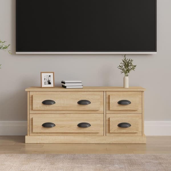 vidaXL tv-bord 100x35,5x45 cm konstrueret træ sonoma-eg