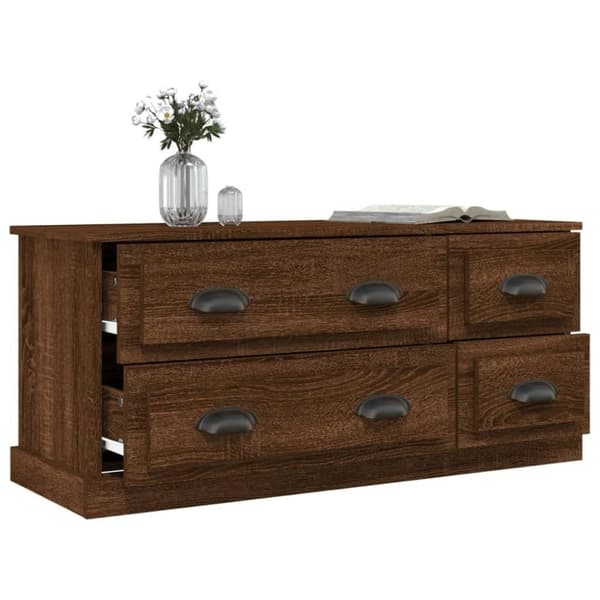 vidaXL tv-bord 100x35,5x45 cm konstrueret træ brun egetræsfarve