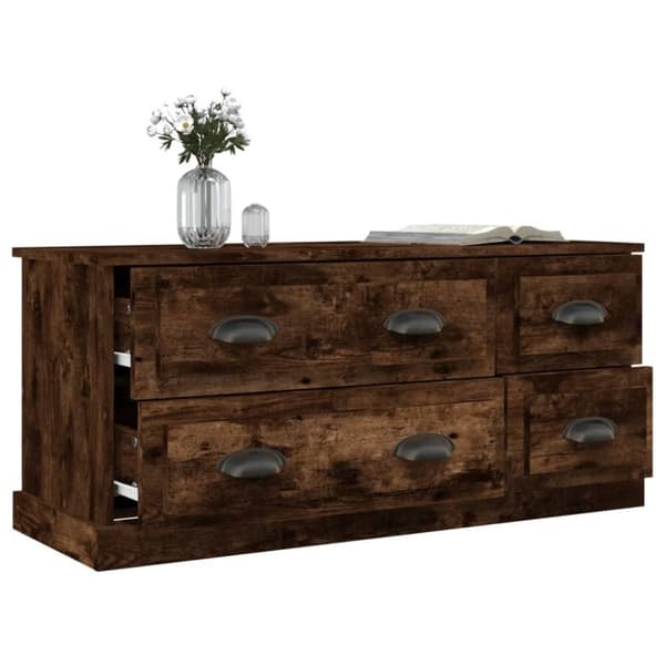 vidaXL tv-bord 100x35,5x45 cm konstrueret træ røget egetræsfarve