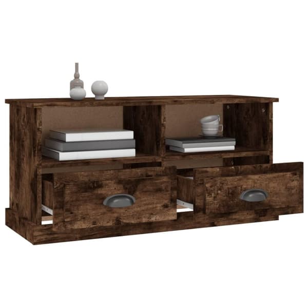 vidaXL tv-bord 93x35,5x45 cm konstrueret træ røget egetræsfarve