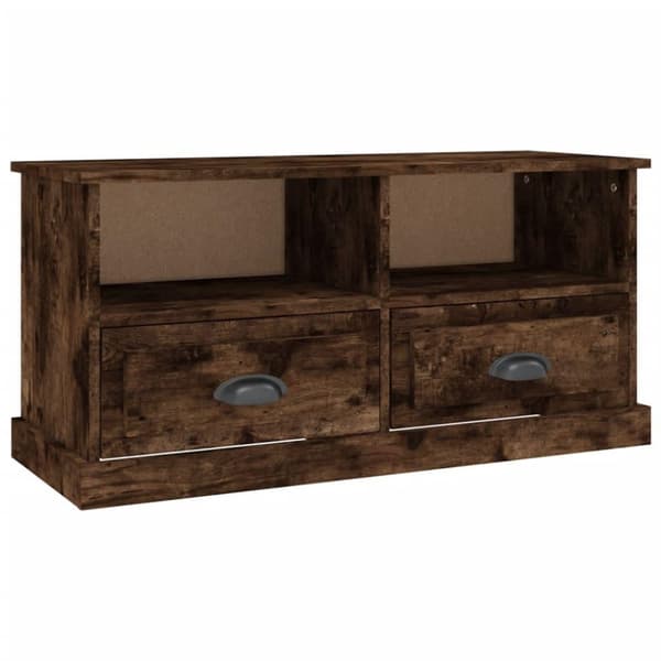 vidaXL tv-bord 93x35,5x45 cm konstrueret træ røget egetræsfarve