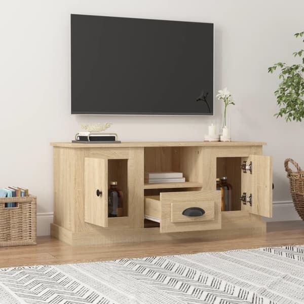 vidaXL TV-benk sonoma eik 100x35,5x45 cm konstruert tre