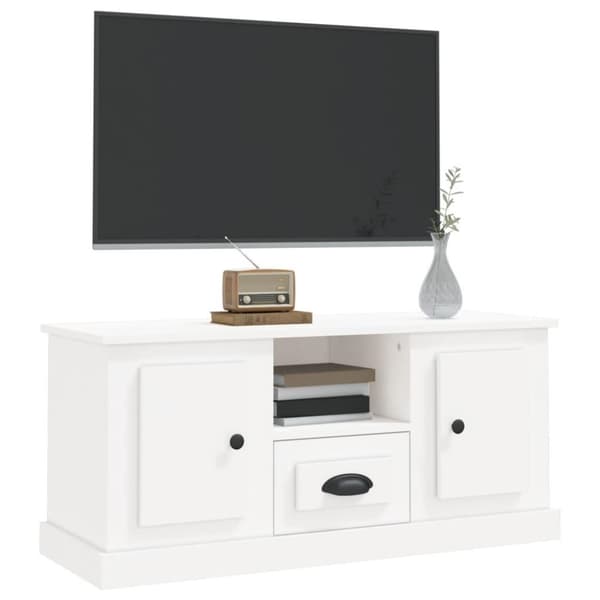 vidaXL TV-benk hvit 100x35,5x45 cm konstruert tre