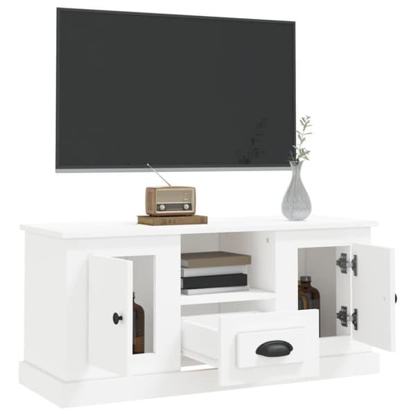 vidaXL TV-benk hvit 100x35,5x45 cm konstruert tre